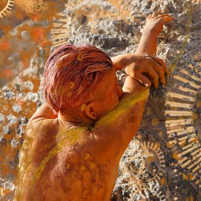 Dine - Painting primitif par Pierre Alventosa - Argiles et sable