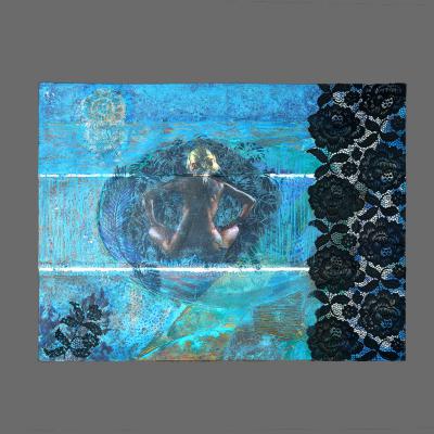 Karine [ Triptique 3 fois 20 x 80 cm ] Oeuvre en cours de finition